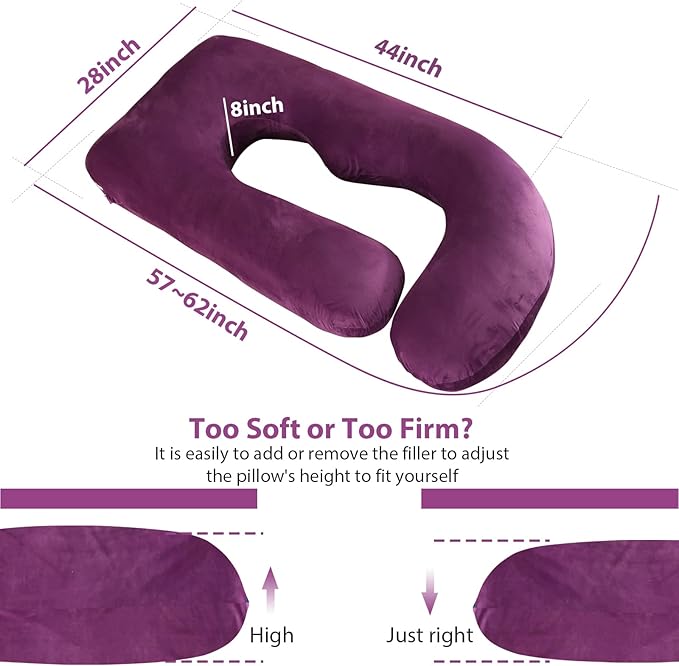 BATTOP Pregnancy Pillows for Sleeping,Full Body Pillow for Pregnancy Women with Removable Cover,Support for Back,HIPS,Legs,Belly,Must Have Maternity Pillow