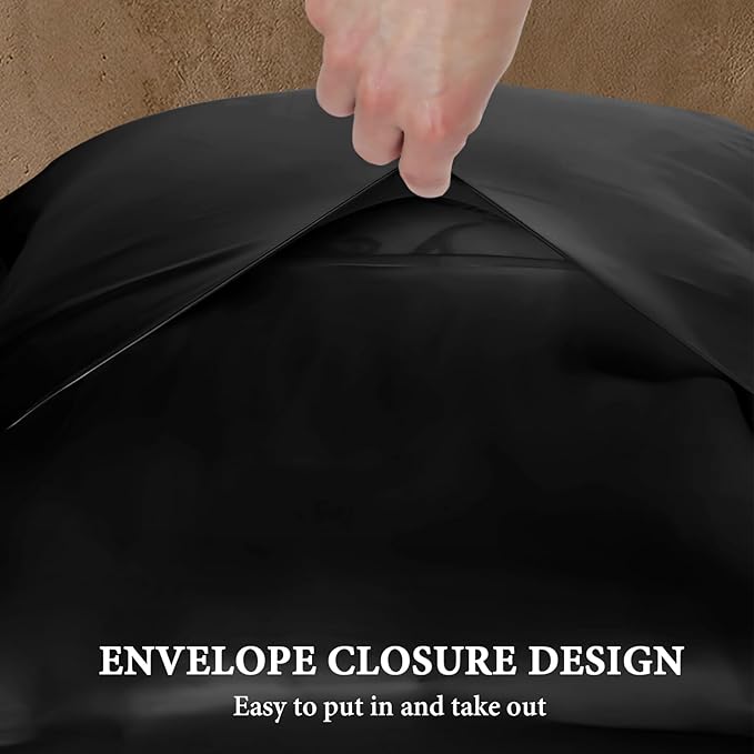 BHZ Satin Goose Down Feather Pillows Queen Size with Black Satin Pillowcase for Hair and Skin, Cooling Pillow Cases Similar to Silk Pillow Cases, Decorative for Women, Mom Men