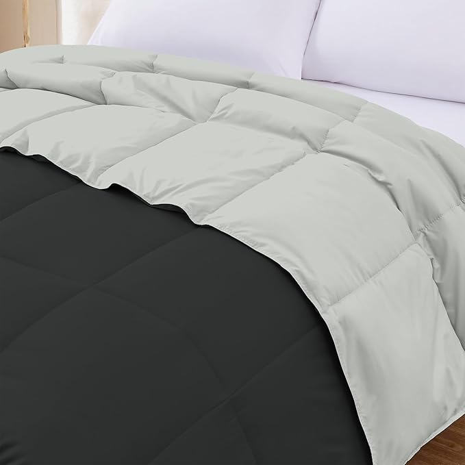 Modern Threads Down Alternative Reversible Comforter Black/Silver Queen