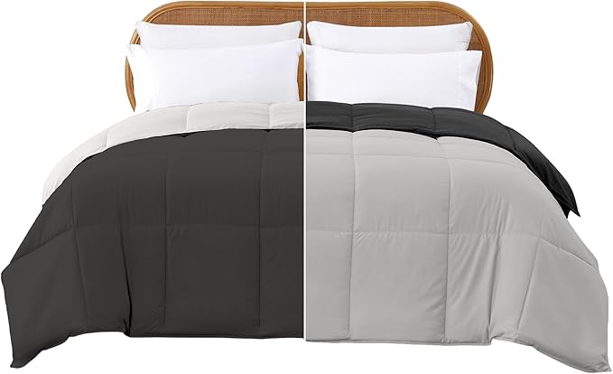 Modern Threads Down Alternative Reversible Comforter Dark Gray/Gray Twin