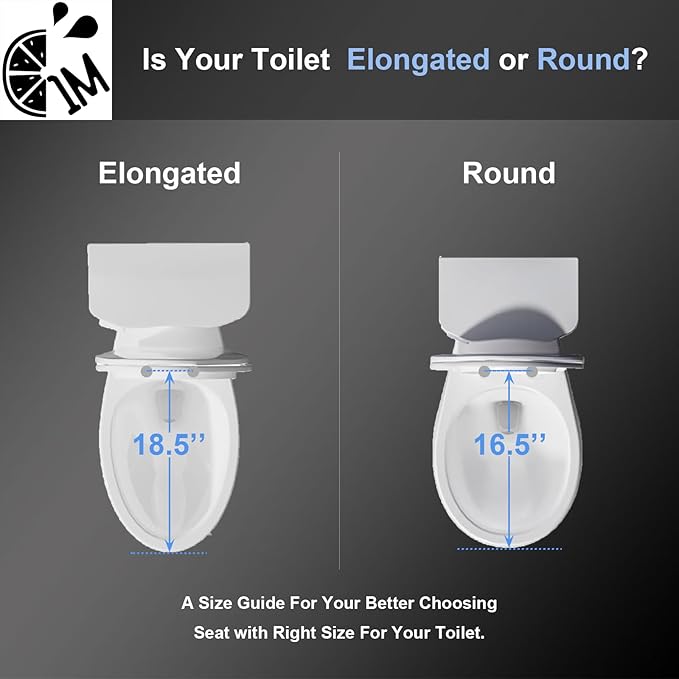 1M Family Toilet Seat, Patented Slow Close & Quick Releasing Technology, Anti-Wiggling, Easy to Install and Clean, Standard Round with Adult Seat Only (2 Pieces)