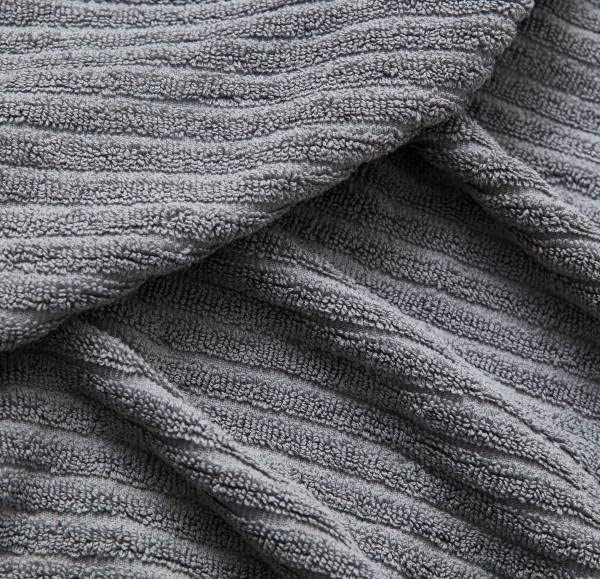 Nautica - Bath Towels, 100% Soft & Absorbent Fluffy Cotton, Highly Absorbent & Quick Dry, Medium Weight Bathroom Towels (Signature Grey, 6 Piece)