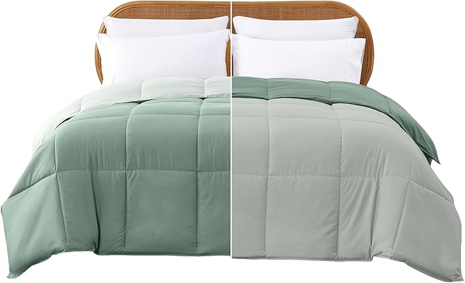 Modern Threads Down Alternative Reversible Comforter Ivory/Sage Green Queen