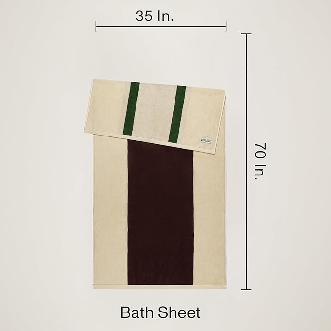 Towels - Ultra Soft, Thick and Plush, Reversible - 2 PC Luxury Bath Sheets (35"x 70"), 550 GSM,100% Combed Cotton, Made in Portugal, Perfect for Home and Bathroom, Wildwood Cognac -Janus