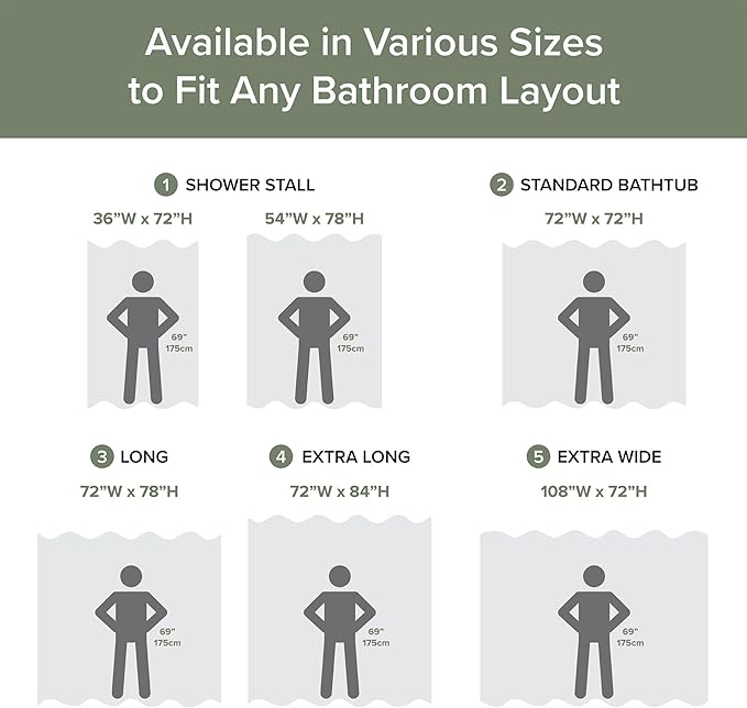 Madison Park Shower Curtain Spa Waffle Weave Extra Long Shower Curtain for Bathroom 3M Scotchgard Moisture Management, Spa Quality Modern Shower Curtains for Bathroom, Extra Long 72"x84" Sage Green