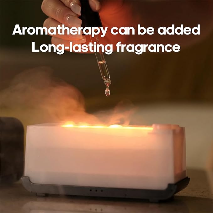 Essential Oil Air Diffuser Flame Oil Diffusers for Home,Colorful Water Vapor Fireplace Fire Humidifier for Aromatherapy Aroma Therapy Cordless Machine Room Bedroom