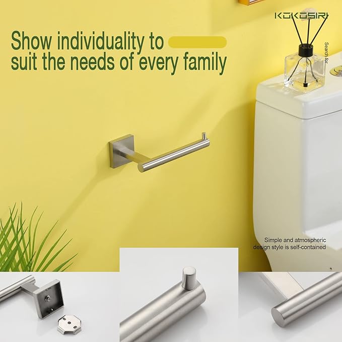 KOKOSIRI Toilet Paper Holder Tissue Paper Dispenser for Bathroom Toilet Roll Holder Brushed Nickel Stainless Steel B2005BR