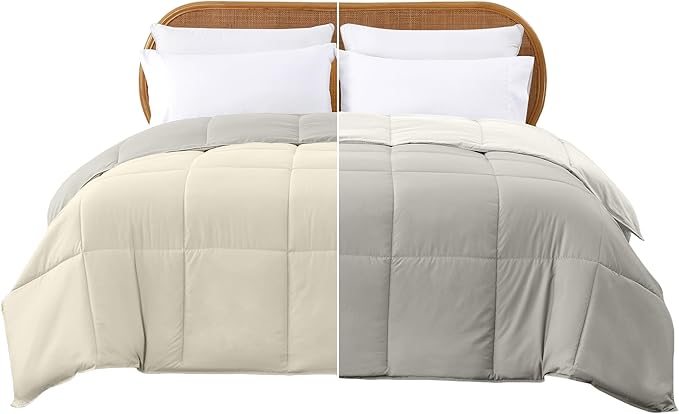 Modern Threads Down Alternative Reversible Comforter Ivory/Taupe King