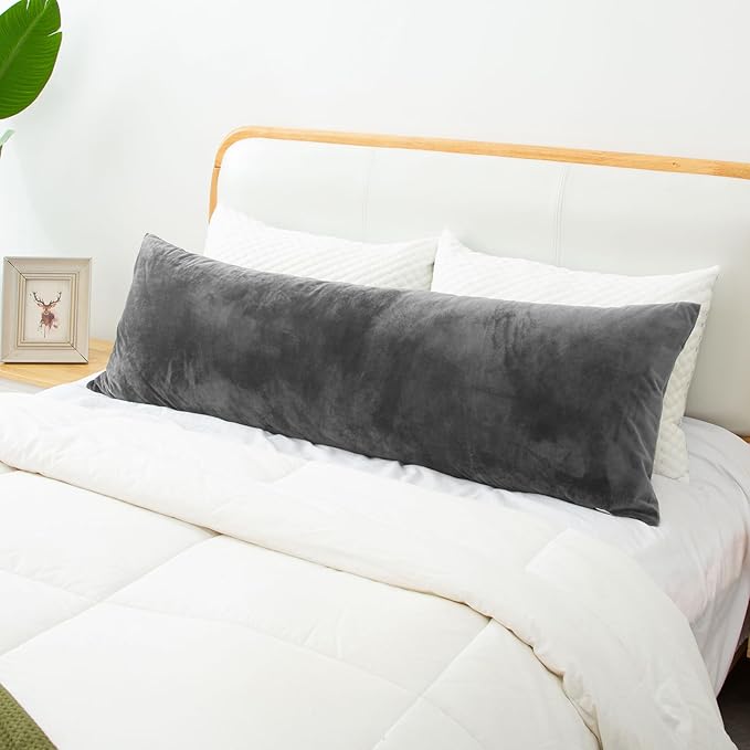 Body Pillow, Memory Foam Body Pillows for Adults Sleeping, Long Pillow for Bed, Big Large Firm Full Body Pillow for Side Sleeper, 20x54 Inch, Light Grey