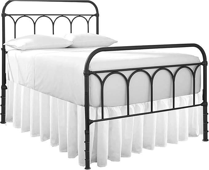 Ruffled Bed Skirt with Split Corners-Dust Ruffle - 16" Drop 100% Microfiber Soft,Sheen & Luxurious Look - Bed Skirts (White -Queen)