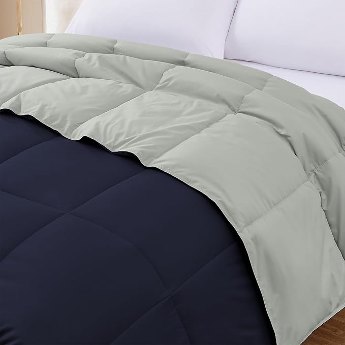 Modern Threads Down Alternative Reversible Comforter Navy/Silver Twin