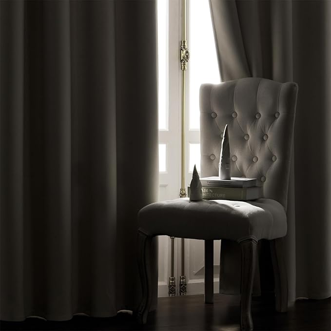 Joydeco Mousse White Blackout Curtains 90 Inch Long, Luxury Thermal White Velvet Curtains for Bedroom & Living Room, Room Darkening Velvet Drapes 2 Panels, Grommet Top (52W x 90L)