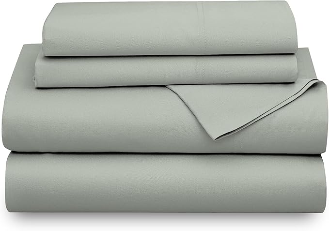 SUPREME ELEGANCE 1200 Thread Count Light Green Bed Sheets Set King Size, Ultra Soft & Silky Cotton Rich Easy Care, Sateen Sheets, Moisture Wicking & Wrinkle Resistant, Sheet Set