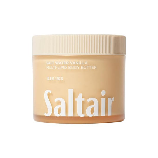 Saltair Multi-Lipid Body Butter - Rich, Nourishing Salt Water Vanilla Hydrating Body Cream with Ceramide Complex, Coconut Oil, and Shea Butter. Deep Moisturizing Dry Skin Care. 10oz Jar