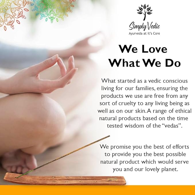 Simply Vedic Nag Champa Incense Sticks 250g with Holder – 135 Hand-Rolled Natural Agarbatti – No Charcoal, Long-Lasting Aromatherapy for Pooja, Home, Yoga, Meditation, Relaxation, Spiritual Healing
