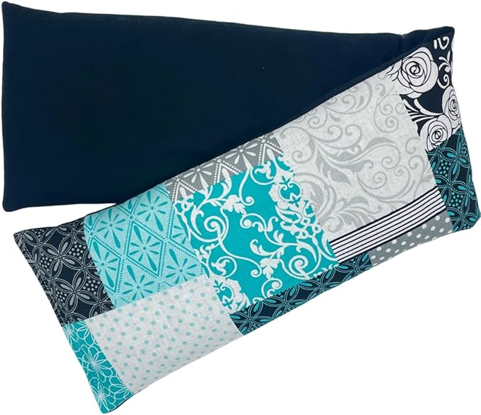 Microwave Heating Pad for Neck and Shoulders, Heated Wrap, Hot and Cold Pack, Flax Seed, Scented or Unscented, Reusable Moist Heat Therapy, Microwavable Bean Bag, 5" x 23" (Patchwork, Lavender)