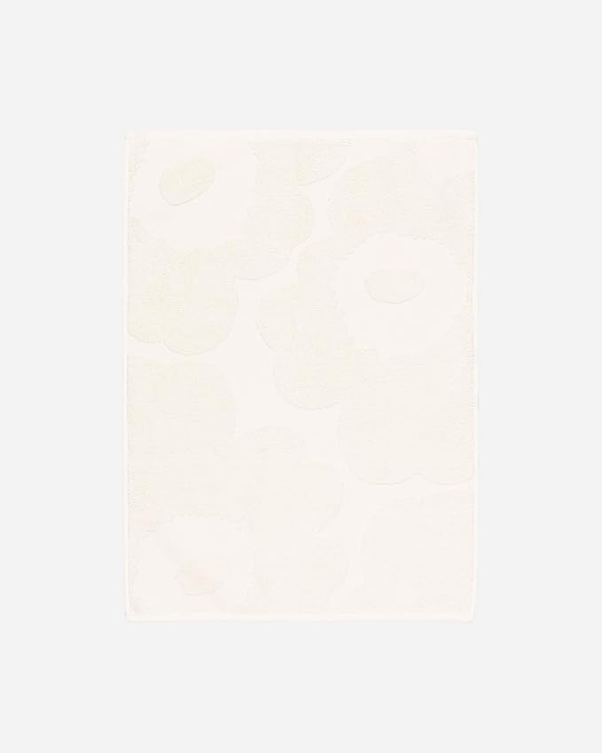 MARIMEKKO Unikko Terry Cotton Hand Towel (Ivory) – Floral Patterned Hand Towels – 28 in x 20 in