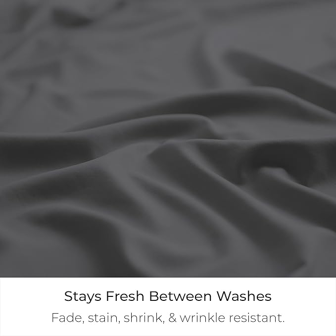 Mellanni Bed Skirt King Size - Bed Skirting - 15-Inch Tailored Drop Pleated Dust Ruffle - Hotel Luxury Bedding - Wrinkle, Fade, Stain Resistant - 1 Bedskirt (King, Gray)