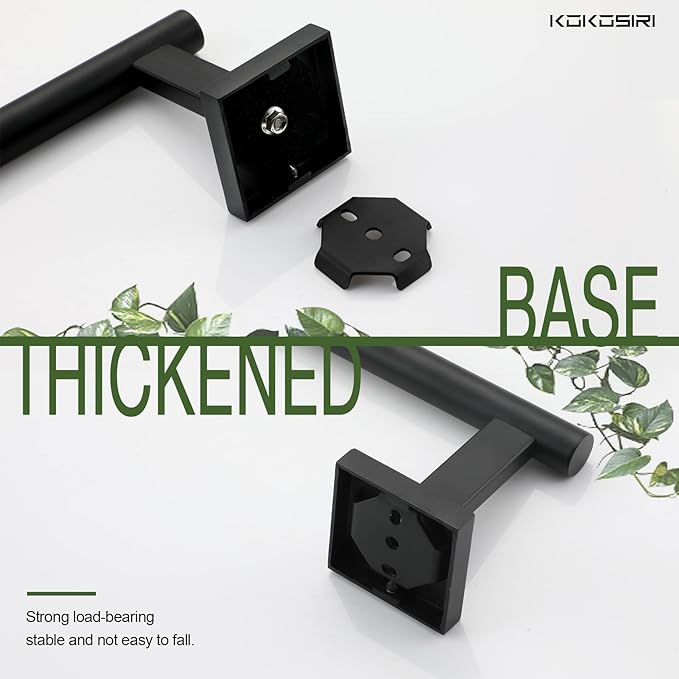 KOKOSIRI Toilet Paper Holder for Bathroom Toilet Roll Holder Hold Mega Rolls Matte Black Stainless Steel, 2 Pack, B2005BK-2P
