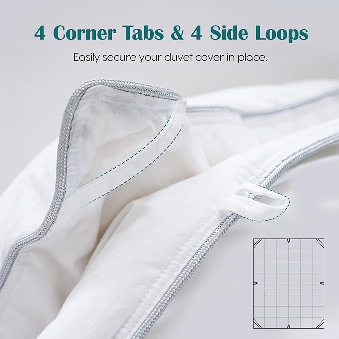 Goose Feather Down Fiber Comforter Full Size, 100% Cotton Cover Ultra Soft Fluffy Duvet Insert Full, All Season Luxurious Hotel Bedding Comforter, White 82"x86"