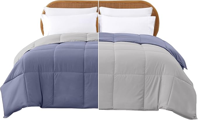 Modern Threads Down Alternative Reversible Comforter Deep Blue/Silver Queen