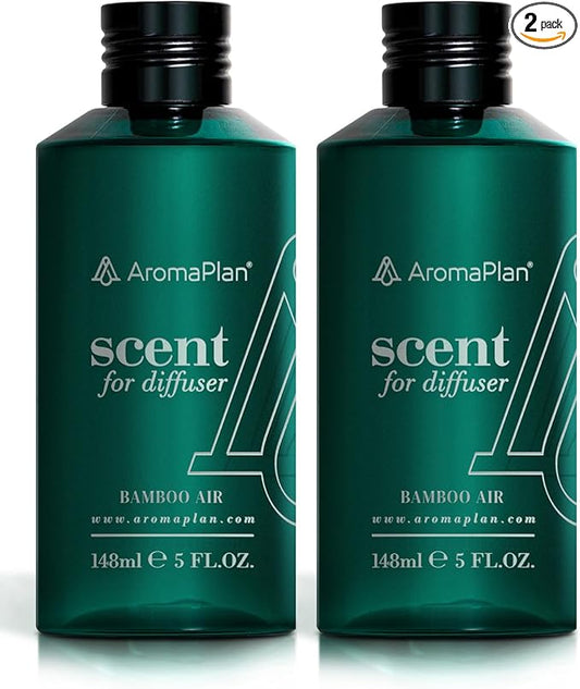 AromaPlan Hotel Scents Bamboo Air 5 Fl Oz (2 Pack), Luxury Aroma & Hotel Fragrance Diffuser Oil- Hotel Diffuser Oil for Aromatherapy- USA Made, Bigger Bottle, Bolder Aroma & Longer Lasting