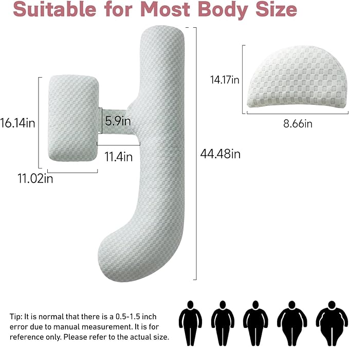 Pregnancy Pillow for Sleeping, SEEDNUR Maternity Pillow Support for Back, Legs, Belly, HIPS, Pregnancy Body Pillow with Detachable & Adjustable Cover, Pregnancy Pillow for Women Relieve Fatigue & Pain