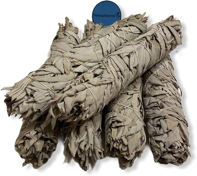 NESSASTORES - California White Sage Smudge Stick Incense 8"-9" Bundle #JC-010 (1 pcs)