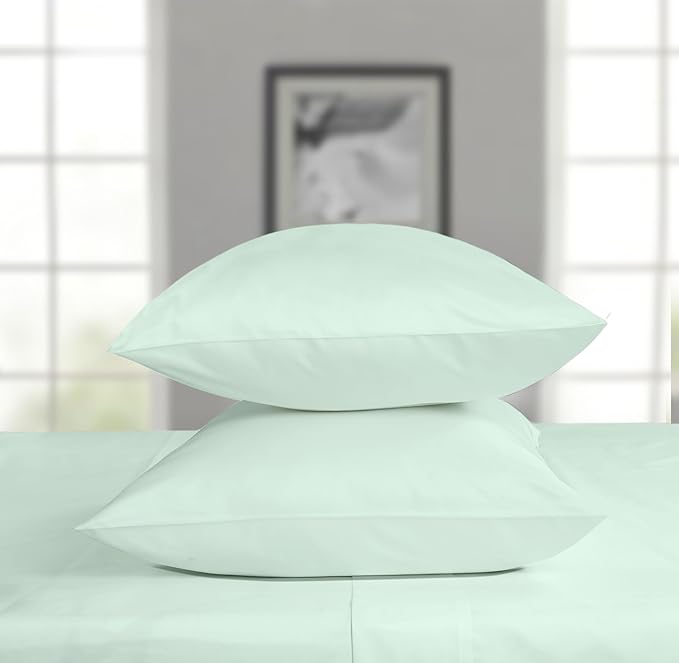 Threadmill Queen Sheet Set | 600 Thread Count Bed Sheets for Queen Mattress with 16” Deep Pocket | Sateen Weave 4-Piece Bedding Set with Cooling Effect | Seaglass