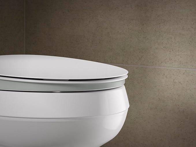 KOHLER 57777-WCF-0 Cymbal ReadyLatch Quiet-Close Soft Close Toilet Seat Elongated, Flexible CoreFlex Material, Wider Toilet Seat Surface, Home Essentials, White