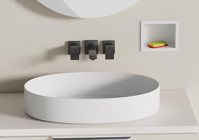 Recessed Wall Soap Holder，Foot Rest for Shower Niche,Perfect for Shaving Legs and Storage,Stainless Steel 304, Matte White, 5.9 x 4.8 x 3.9 in