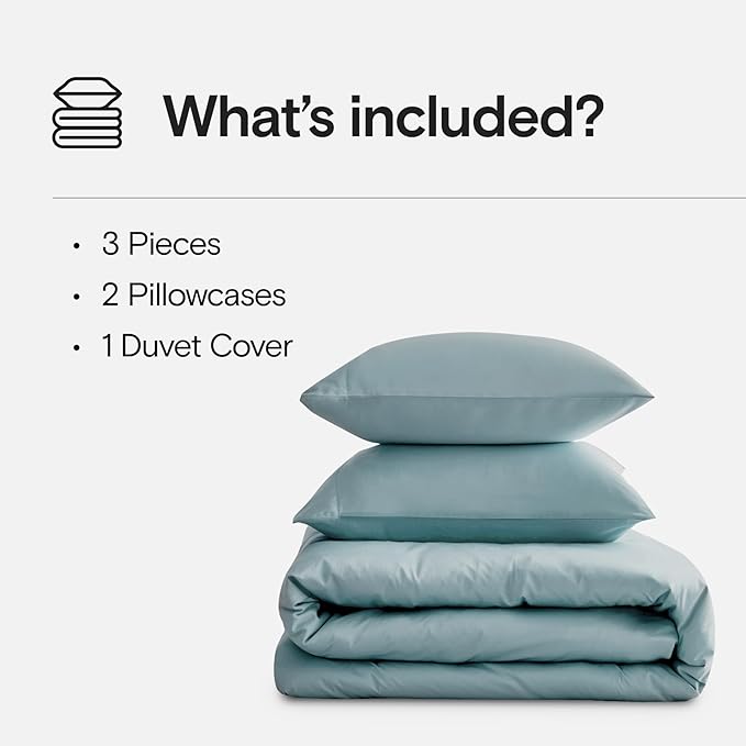 DOZ Duvet Cover Set, 100% Viscose derived from Bamboo, Organically Grown, Buttery Soft, Cooling Duvet Covers, High GSM, 1 Duvet Cover and 2 Pillowcases, 90"x90" (Teal, Full/Queen)