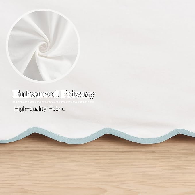 HIG King Bed Skirt - Easy Fit Scallop Edge Pleated Bedskirts with Spilt Coner, 12 Inch Drop Anti-Slip Dust Ruffle, Thick Fabric for Enhanced Privacy, Pre-Washed for Long-Lasting Use, Machine Washable