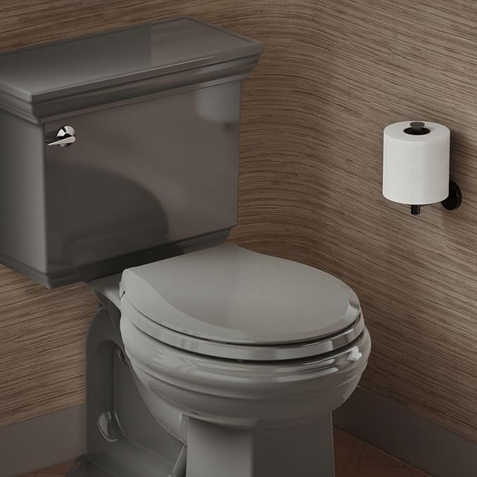 KOHLER 4639-RL-NY Cachet ReadyLatch Round Toilet Seat Soft Close, Thunder Grey