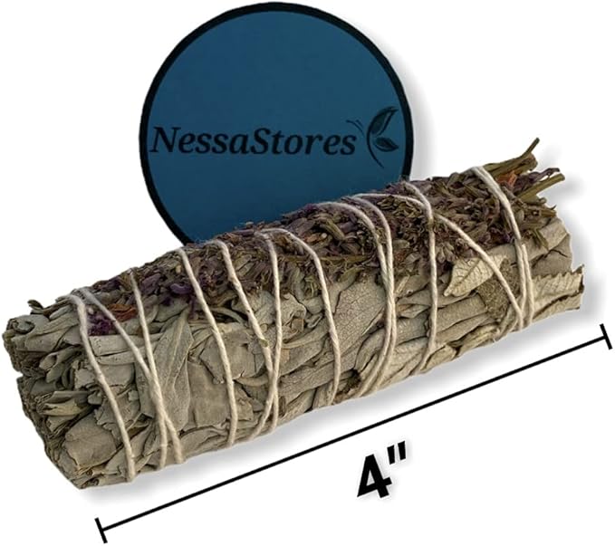 NESSASTORES - White Sage + Yerba Santa + Lavender Smudge Incense 4" Bundle #JC-198 (26 pcs)