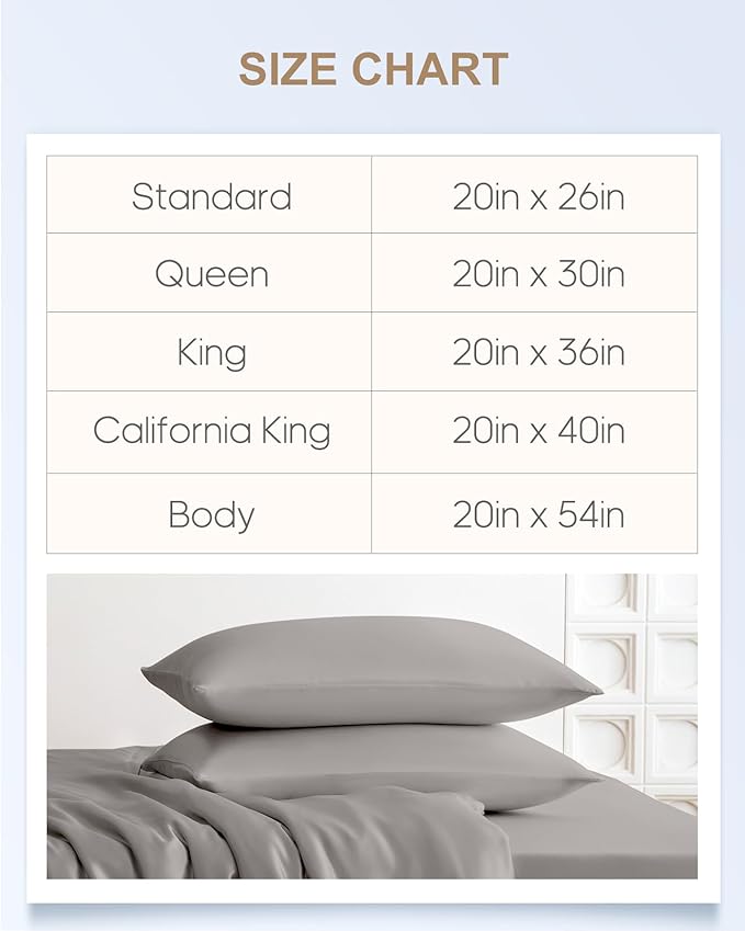THXSILK Set of 2 Silk Pillowcases for Hair and Skin, 22 Momme, 100% Mulberry Silk Bed Pillowcases with Hidden Zipper, Soft Breathable Smooth, King Pillow Case (Grey)