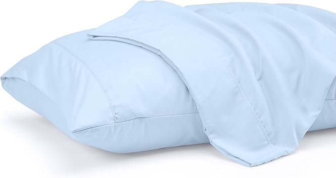 Pillow Covers by Utopia Bedding - Queen Size 2-Pack – Soft Brushed Microfiber – Perfect for Hospitals, Hotels, Guest Rooms – Oeko-TEX Certified, 20x30 Inches (Ice Blue)