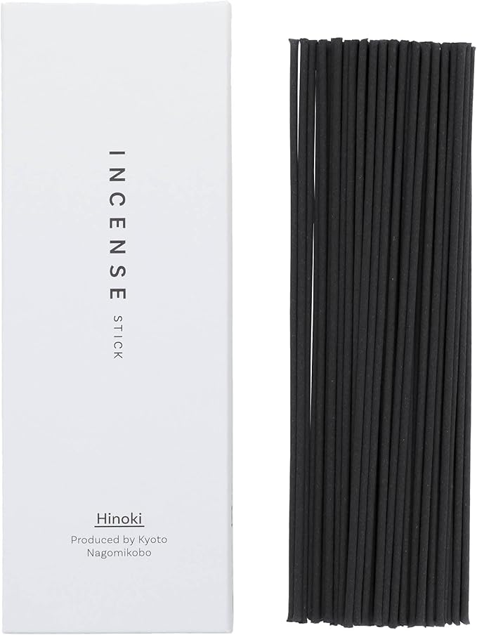 Kyoto Hinoki Incense Sticks - Japanese Temple Aroma, Ideal for Relaxation & Meditation, Approx. 60 Sticks (0.044 Pounds) - Premium Quality Incense for Spiritual & Home Use Nagomikobo