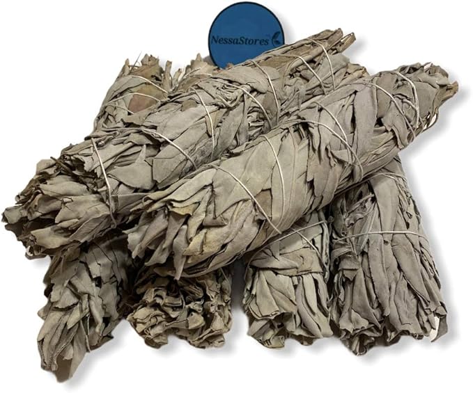 NESSASTORES - California White Sage Smudge Stick Incense 7"-8" Bundle #JC-009 (7 pcs)