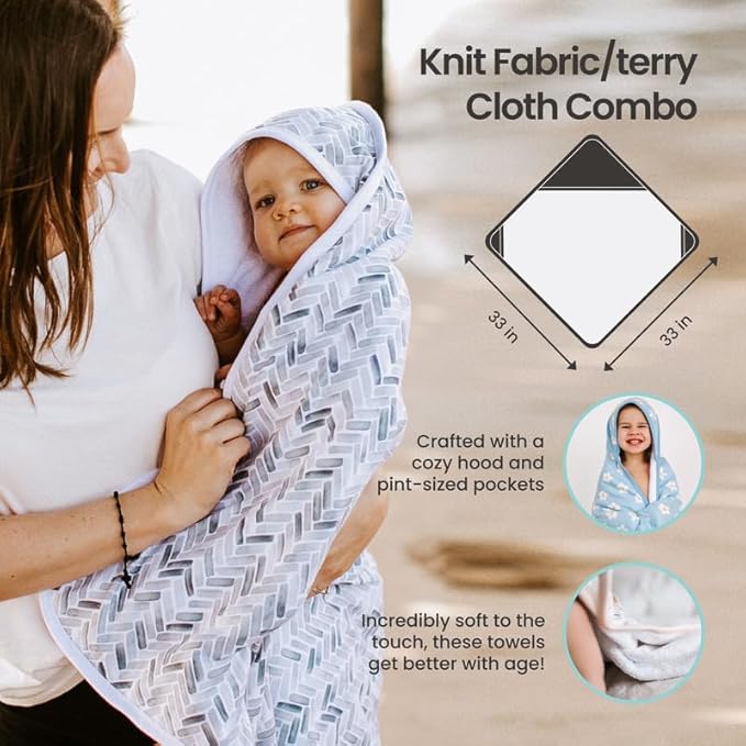 Copper Pearl Hooded Bath Towels Premium Knit/Terry Cloth Baby Towels with Hood, Pockets, and Cool Designs - Great to Gift and Make Bath Time Fun - Baby Bath Towel, Elmo