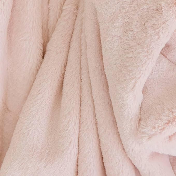 Minky Designs Blossom Pink Minky Blanket – Ultra Soft Faux Fur Throw Blanket for Couch, Bed & Home – Fluffy, Warm & Luxurious – Posh Collection (X-Large, 60x84)