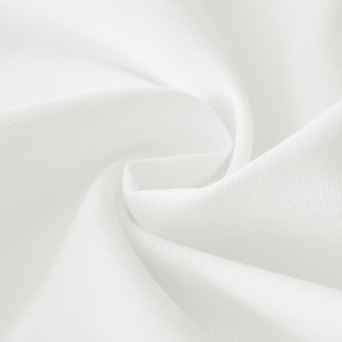 MEILA Wrap Around Bed Skirt Three Fabric Sides Elastic Dust Ruffled 24 Inch Tailored Drop,Easy to Install Fade Resistant-Natural White, Twin/Full