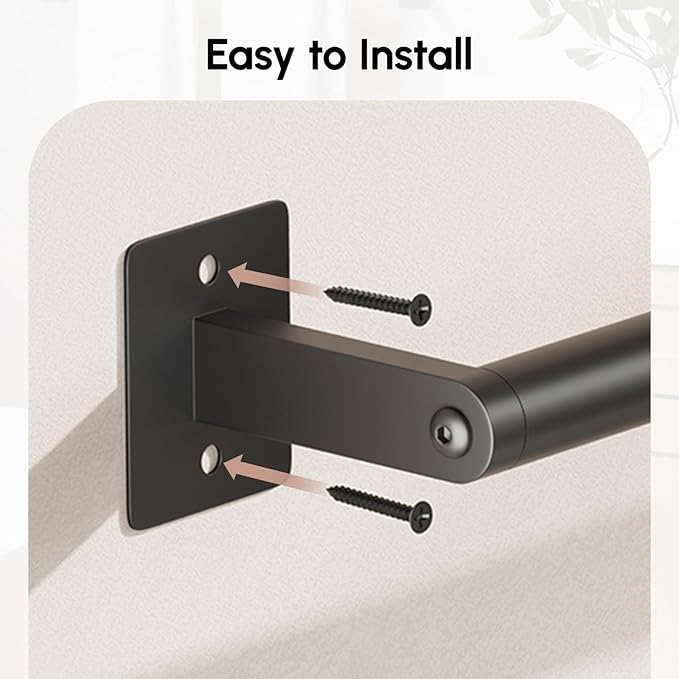 USHOWER Matte Black Towel Bar, 24 Inch Towel Racks for Bathroom Wall Mounted, Heavy Duty Stainless Steel Towel Holder, Easy Installation (Total Length 26 Inch)