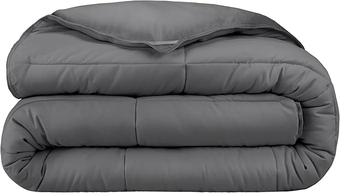 Bare Home Duvet Insert Comforter - Twin/Twin Extra Long - 8 Duvet Loops - Goose Down Alternative - Ultra-Soft - Premium 1800 Series - All Season Warmth - Bedding Comforter (Twin/Twin XL, Grey)