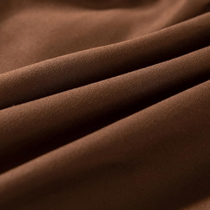 Brown Bed Skirt King Size Ruffled Bed Skirt with Split Corners, King Bed Skirt 14 Inch Drop, King Size Bed Skirt Brown for Ruffled Bed Skirt with Split Corners, Bed Skirt King Size