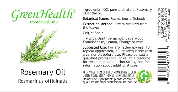 Rosemary Essential Oil - 1 Gallon - Plastic Jug - 100% Pure & Uncut - GreenHealth