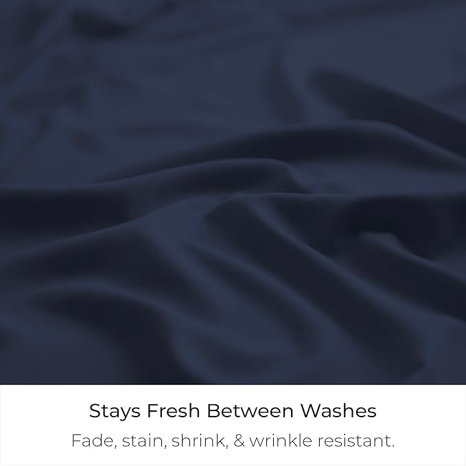 Mellanni Bed Skirt Full Size - Bed Skirting - 15-Inch Tailored Drop Pleated Dust Ruffle - Hotel Luxury Bedding - Wrinkle, Fade, Stain Resistant - 1 Bedskirt (Full, Navy Blue)