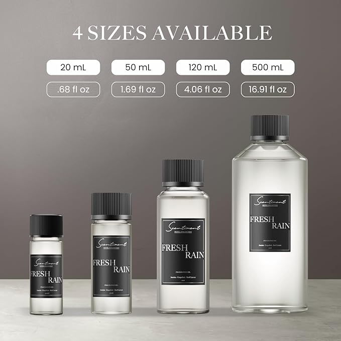 Scentiment Diffuser Oil - Fresh Rain | Aromatherapy Home Fragrance |Inspired by Luxury Five Star Hotels | Luxurious Scent with Notes of Fresh Grapefruit and Crisp Red Currant (120 mL)
