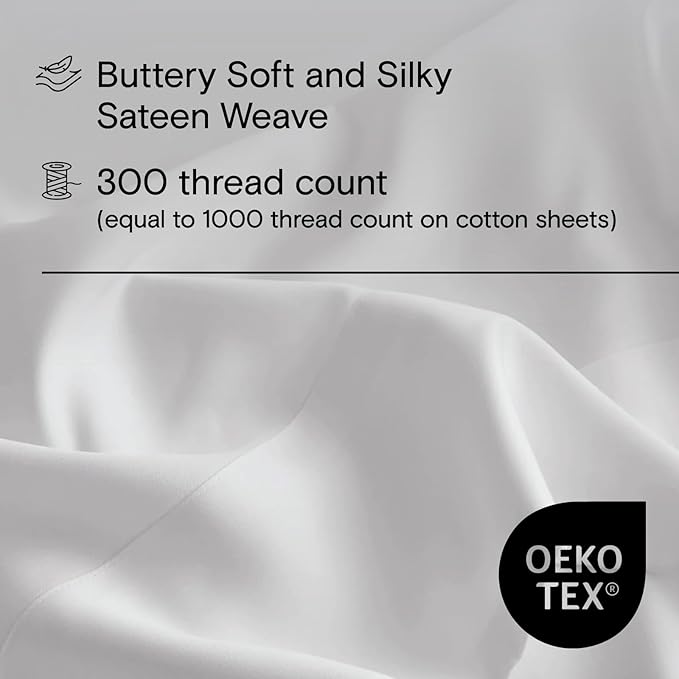 DOZ Duvet Cover Set, 100% Viscose derived from Bamboo, Organically Grown, Buttery Soft, Cooling Duvet Covers, High GSM, 1 Duvet Cover and 2 Pillowcases, 90"x90" (Snow, Full/Queen)