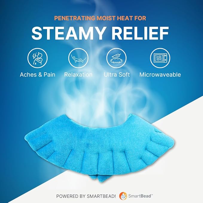 NatraCure Microwave Heating Pad for Neck, Shoulder & Back Pain Relief - Heated Wrap & Microwavable Warmer Moist Heating Pad with SmartBead Technology - Heat, Spa & Physical Therapy FSA